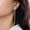 Aneneiceera Vintage Crystal Chandeliers Dangle Earrings Gold Rhinestone Earrings Long Cz Crystal Drop Earrings Shine Wedding Chandeliers Earrings Jewelry for Women (Gold) view 3