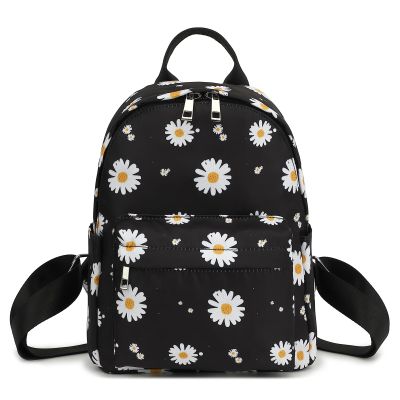 Daisy Mini Backpack Women Girls, Small Backpack Purse for Adults Teens Kids School Travel (Black)