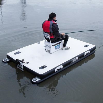 Inflatable Floating Dock Fishing Platform Raft - Portable Swim Platform Dock for Pool, Beach, Lake, Ocean - Family-friendly Water Floating Dock Mat Island