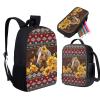 HUGS IDEA Kids Backpack Set Navajo Aztec Native American Sunflower Horse Bookbags with Cooler Food Container and Pencil Case for Children School Bag 3 in 1 view 2