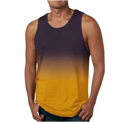 Mens Tank Tops Summer Muscle Shirts Sleeveless Workout Tank Top Gym Athletic Tee Fitness Bodybuilding Sleeveless T Shirt, Medium, A01_yellow