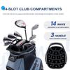UNIHIMAL 14-Way Golf Cart Bag with Organizer Divider & Rain Cover (Black-Foggy Blue) view 2