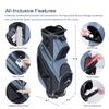 UNIHIMAL 14-Way Golf Cart Bag with Organizer Divider & Rain Cover (Black-Foggy Blue) view 3