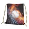PJHEQOXE Fire Baseball Printed Drawstrings Backpacks Bags for Womens Men,Boys Girls Sackpacks Gym Sport Packs Daypack Large Capacity Shopping Travel Bags view 3