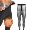 Vuirrm Sauna Pants for Men, Mens Heat Trapping Slimming Compression Leggings Tummy Control Shapewear High Waisted Sauna Leggings,S-M,Silver view 1