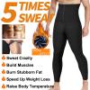 Vuirrm Sauna Pants for Men, Mens Heat Trapping Slimming Compression Leggings Tummy Control Shapewear High Waisted Sauna Leggings,S-M,Silver view 2