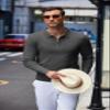 COOFANDY Polo Shirts for Men Quarter Zip Pullover Classic Sweater Polo Long Sleeve Slim Fit T Shirts Casual Fall Fashion Sweaters Dark Grey view 2