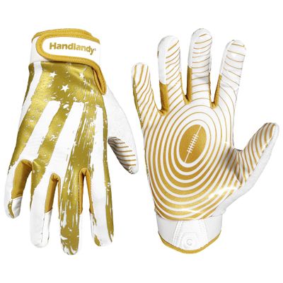 HANDLANDY Youth Football Gloves for Boys Girls, Sticky Wide Receiver Gloves for Kids, Junior Flag Football Gloves (Yellow, Youth L&Adult S)