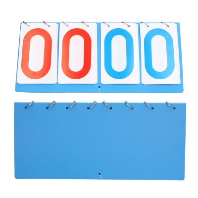 Score Board, Flip Scoreboard Portable 36x16.5x2.4cm 4 Digit Plastic Scoreboard Blue Red Number Tabletop Flip Score Keeper Portable Scoreboard for Volleyball Basketball