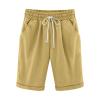 Bermuda Shorts for Women Knee Length Plus Size Drawstring Shorts Elastic Waist Summer Beach Shorts Vacation Outfits