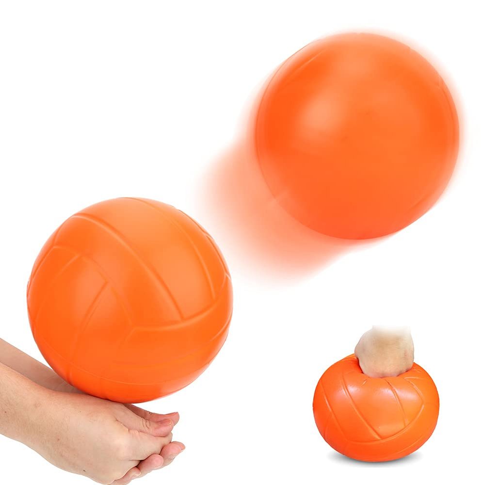 NineFit Basics Volleyball Ball, Outdoor Volleyball No Need to Inflate 4in Orange PU Surface Sponge Volleyball Sports Equipment Indoor Volleyball for Student Indoor Outdoor Training (Volleyball)