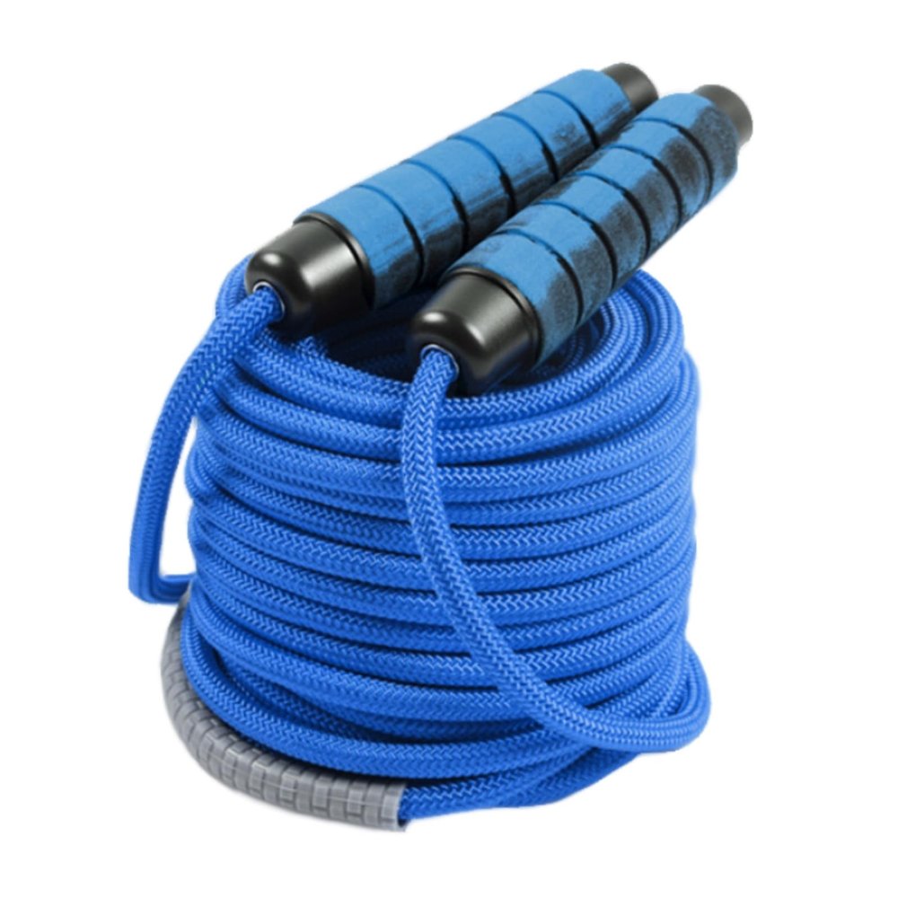 30 FT Long Jump Rope for Kids Adults,Double Dutch Jump Rope,Adjustable Skipping Ropes with High-strength Nylon Braided Rope Core,360Rotation Not Entangled,Long Enough for 6-10 Jumpers.Blue