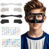 WALKEREN WR01A Kids Nose Guard for Broken Nose Girls Boys Adjustable Basketball Soccer Sports Face Mask with Foam Padding and Stickers for Youth Teens (All Black) view 1
