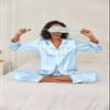 Ekouaer Womens Satin Pajama Set Classic Pattern Silky Pj Sets Button Down Sleepwear Loungewear,XX-Large,Blue stripes view 3