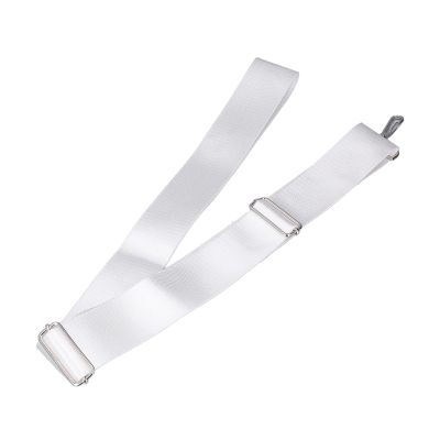 FLEXMAN Tennis Net Center Straps, Heavy Duty Nylon Adjustable Height Tennis Net Straps with Stainless Steel Buckle, White 2.0 x 7.2ft Pro Center Strap for Tennis