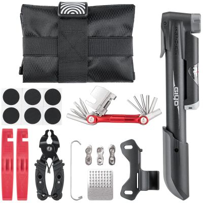 Bicycle Repair Tool Kit with Bike Pump & Saddle Bag - Bike Tool Kits for Repair and Maintenance at Home or on the Road - Bike Tire Repair Kit