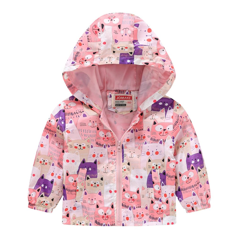 Baby Girl Rain Jacket Baby Girls Hooded Jacket Floral Pattern Coat Windbreaker for Spring/Autumn Baby Rain Coat (Purple, 4-5 Years)