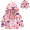 Baby Girl Rain Jacket Baby Girls Hooded Jacket Floral Pattern Coat Windbreaker for Spring/Autumn Baby Rain Coat (Purple, 4-5 Years) view 3