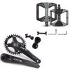 BUCKLOS IXF 104 BCD 30-52T Mountain Bike Crankset -Hollow Integrated MTB 170mm Crank Set and MTB Flat Nylon Bicycle Pedal with Large Platform -Non-Slip Colorful Pedals view 1
