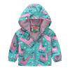 Baby Girl Rain Jacket Baby Girls Hooded Jacket Floral Pattern Coat Windbreaker for Spring/Autumn Baby Rain Coat (Blue, 3-4 Years) view 1