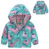 Baby Girl Rain Jacket Baby Girls Hooded Jacket Floral Pattern Coat Windbreaker for Spring/Autumn Baby Rain Coat (Blue, 3-4 Years) view 2