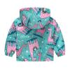 Baby Girl Rain Jacket Baby Girls Hooded Jacket Floral Pattern Coat Windbreaker for Spring/Autumn Baby Rain Coat (Blue, 3-4 Years) view 3