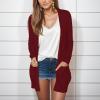 NineFit Basics Wholesale Items,Women Cardigans Lightweight,Long Sleeve Pockets,2024 Fall Open Front Long Cardigans for Women Trendy Work Shirts,Deals Under 10 Dollars,B-Wine,X-Large view 2
