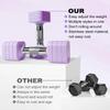 20 LBS Dumbbells Adjustable Hand Weights for Women Men, 4 in 1 Free Weight Dumbbell Set Adjust Hand Weight Set Exercise Fitness Dumbbells for Home Gym Workout Equipments, Purple view 3