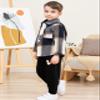 Ayzozuy Toddler Boy Clothes Letter Plaid Shirt + Dinosaurs Print Pants 2 Pieces Boy Fall Winter Outfits Set(3-4T) view 4