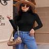 Ekouaer Women 3 Pack Turtleneck Shirts Ribbed Thermal Underwear Tops Lightweight Long Sleeve Layer Tees Basic Pullover Blouse S (Black + Brown + Khaki) view 2
