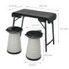 HYPERAX Camping Table & Collapsible Stool Set  Folding Table with 2 Portable Stools for Outdoor Cooking, Camping, Picnics, Beach, Boating, and Travel (Black) view 3