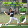 Softball Pitching Mat,10' x 3' Softball Pitching Mound with Pitching Rubber,for Pitchers Indoor Outdoor Pitching Practice,5mm Bottom (Green) view 3
