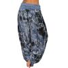Beach Pants for Women Petite Plus Size Womens Elastic High Waisted Palazzo Pants Casual Wide Leg Long Lounge Pant Trousers with Pocket Boho Clothes for Women Hippie Plus Size Harem Boho Clothes view 2
