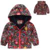 Baby Girl Rain Jacket Baby Girls Hooded Jacket Floral Pattern Coat Windbreaker for Spring/Autumn Baby Rain Coat (Red, 12-18 Months) view 3