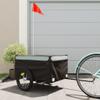 vidaXL Bike Trailer, Kids Bicycle Cargo Trailer Carrier, Child Bike Trailer, Bike Buggy Carriage Cycle Trailer, Black and Gray 99.2 lb Iron view 2