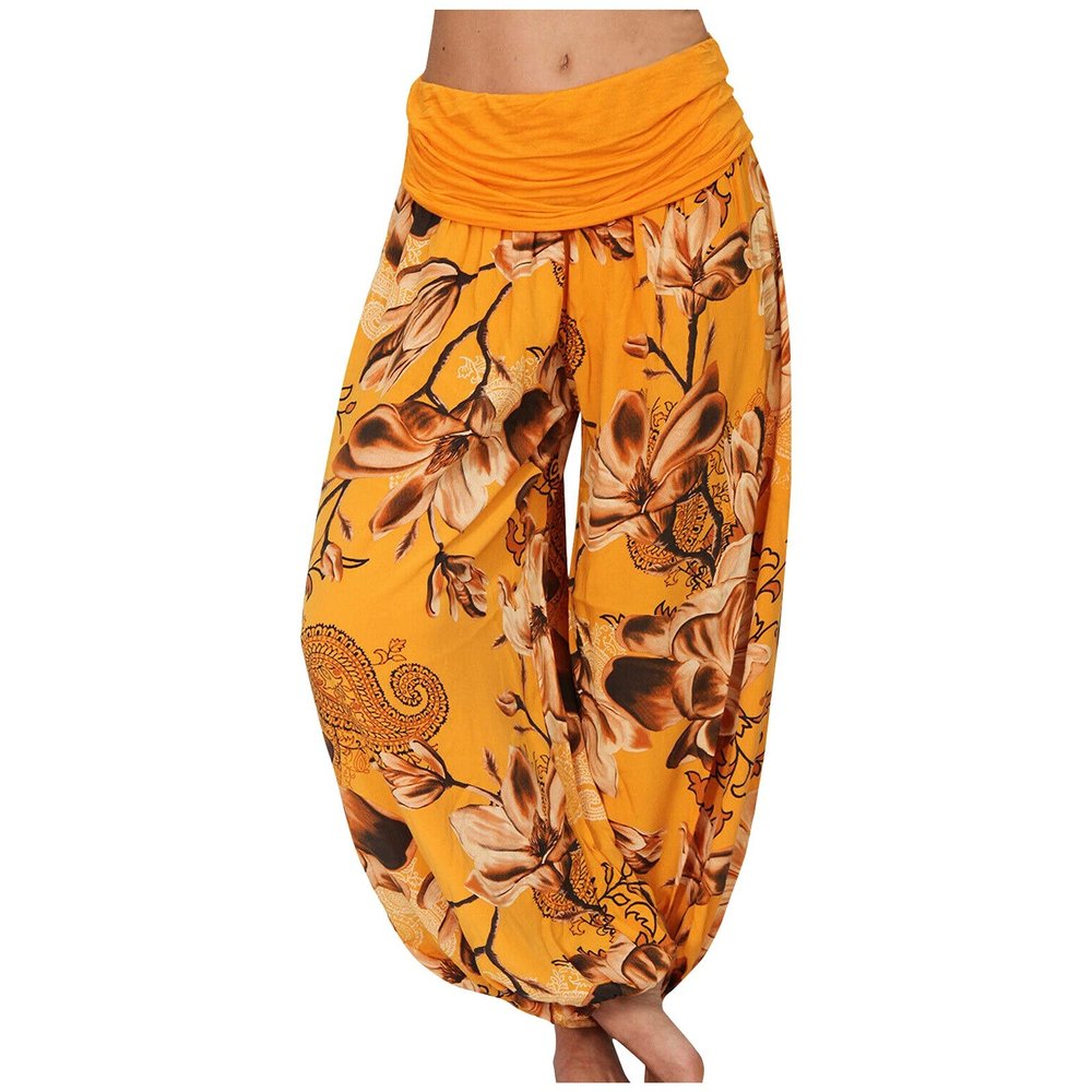 Beach Pants for Women Cover Up Petite Palazzo Pants for Women Boho Floral Print High Waist Wide Leg Lounge Casual African Print Harem Hippie Loose Lounge Pant Bohemian Clothes for Women Plus Size