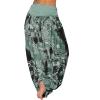 Beach Pants for Women 2024 Vacation Comfy Smocked Elastic Waist Pajamas for Women Plus Sizes Boho Tie Dye Hippie Harem Yoga Pants Boho Clothes for Women Hippie Plus Size Harem Boho Clothes view 2