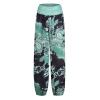 Beach Pants for Women 2024 Vacation Comfy Smocked Elastic Waist Pajamas for Women Plus Sizes Boho Tie Dye Hippie Harem Yoga Pants Boho Clothes for Women Hippie Plus Size Harem Boho Clothes view 3