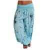 Beach Pants for Women Petite Plus Size Women's Loose Wide Leg Palazzo Pants Elastic Waist Beach Harem Pants Trousers Hippie Clothes for Women Plus Size Hippie Palazzo Pants Boho Joggers view 1