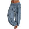 Boho Jumpsuit for Women Petite Dressy Womens Slit Wide Leg Pants Casual Hippie Beach Boho Pilate Flowy Palazzo Yoga Pants Bohemian Clothes for Women Vintage Hippie Palazzo Pants Boho Joggers view 1