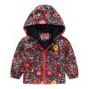 NineFit Basics Baby Girl Rain Jacket Baby Girls Hooded Jacket Floral Pattern Coat Windbreaker for Spring/Autumn Baby Rain Coat (Red, 18-24 Months) view 1