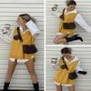 Zeagoo Sweater Vest Women Sleeveless V Neck Oversized Pullover Knitted Tops 2024 Fall Outfits Yellow view 2