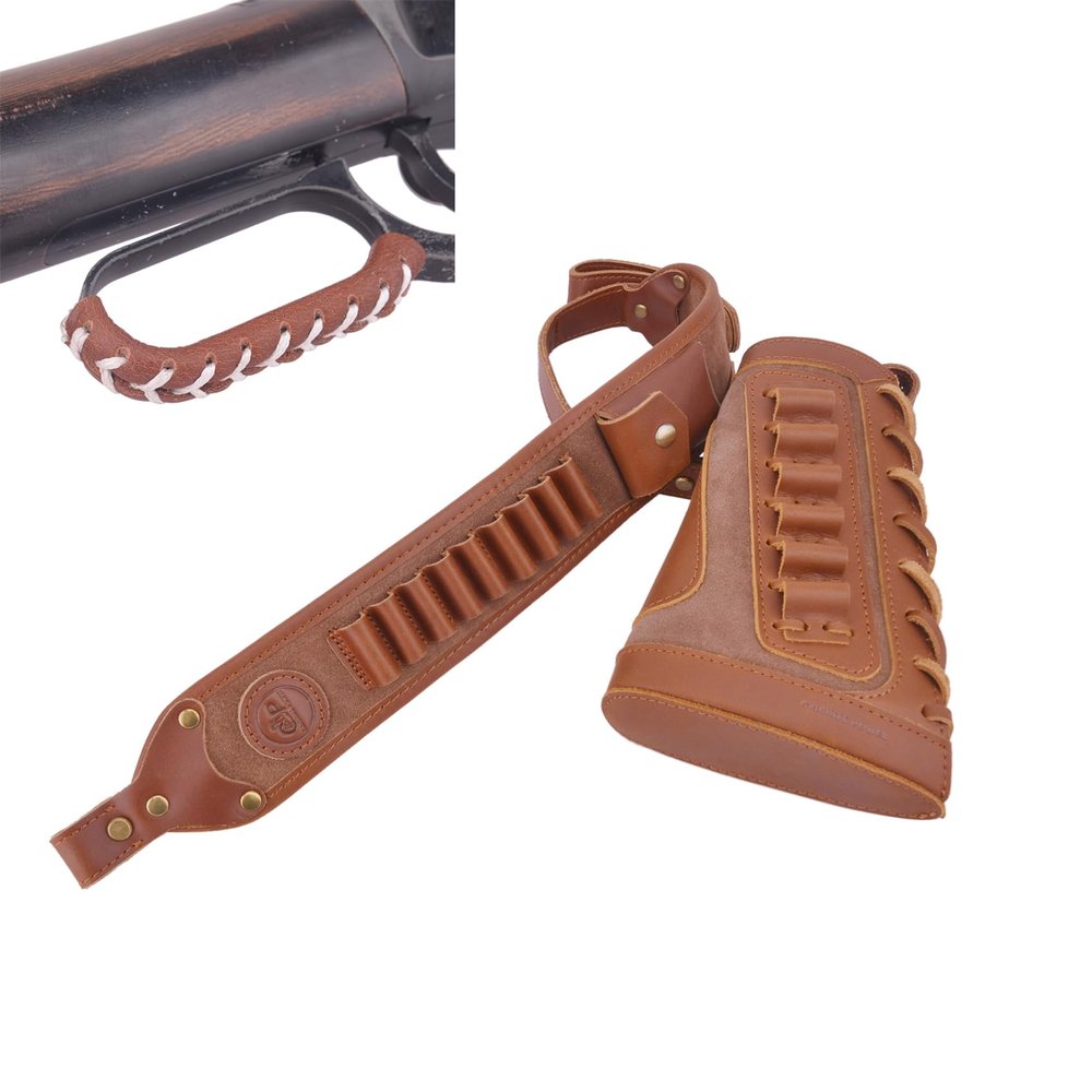 Leather Rifles Ammo Pouch with Sling