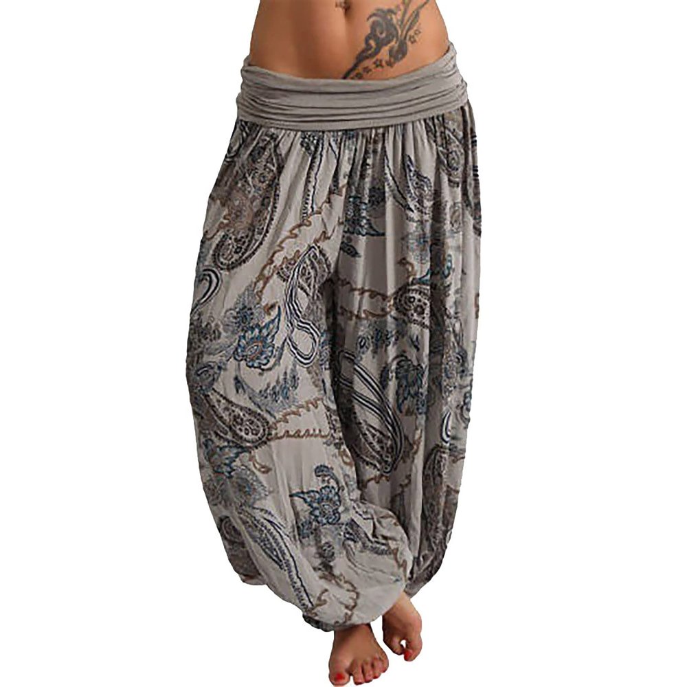 Boho Jumpsuit for Women Petite Dressy Women Summer High Waisted Cotton Palazzo Pants Wide Leg Long Lounge Pant Trousers with Pocket Hippie Clothes for Women Bohemian Harem Boho Clothes