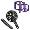 BUCKLOS MTB Crankset Square Taper with 22/24/26/32/38/42/44T Chainring Set and BMX Pedal Mountain Bike Pedals Flat MTB Pedals, Lightweight Nylon Fiber Road Bike Pedals Non-Slip view 1