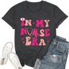 PERSOVERSIA Nurse Shirts for Women in My Nurse Era Shirt Funny Nurse Life Nurse Week Gift T-Shirt Short Sleeve Tee Top,Deep Gray S view 3