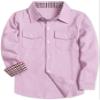SANGTREE Boys Cotton Button Down Shirts Long Sleeves Western Shirt with Double Chest Pockets, Pink, 10-11 Years = Tag 170 view 1