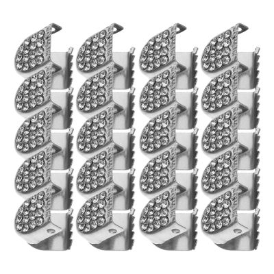 DEARMAMY Rhinestone Shoelace Locks No Tie Buckle Clips for Kids and Adults Secure Shoe Lace Fasteners with Sparkle for Sneakers and Athletic Shoes 20Pcs Set
