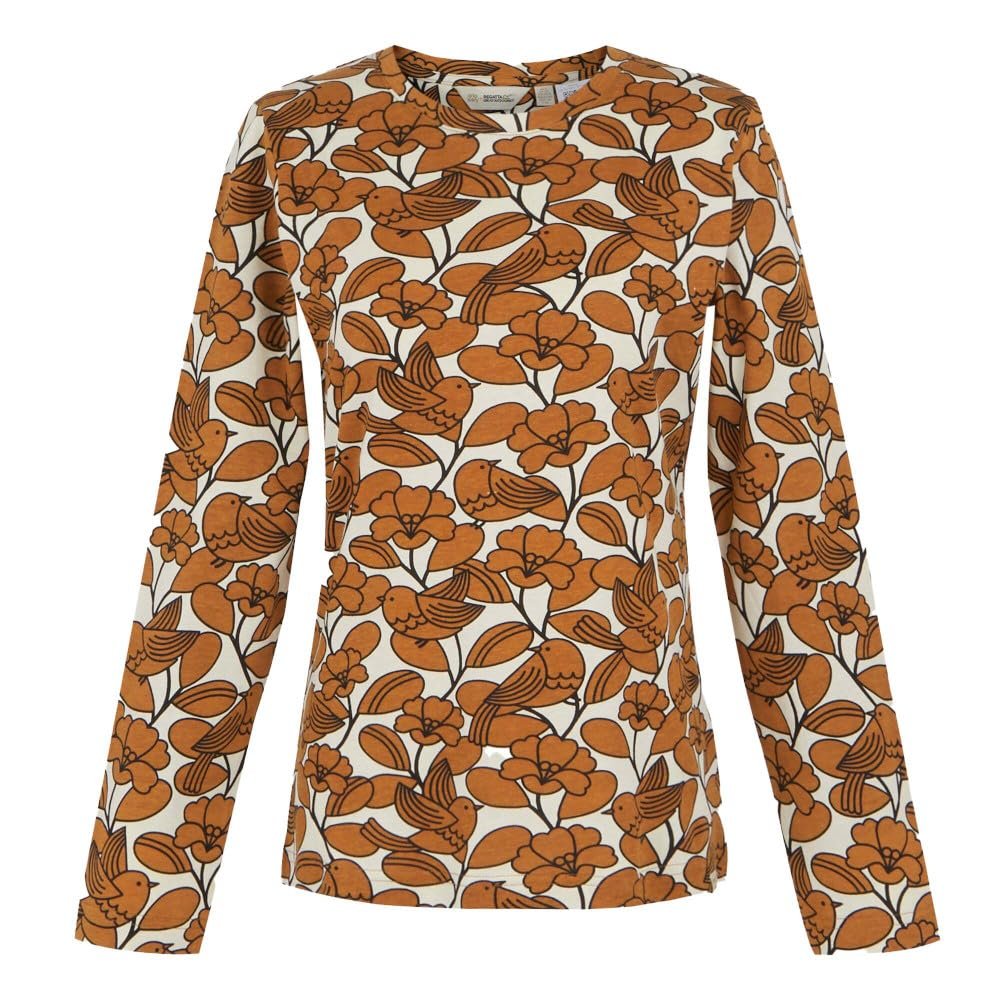 Regatta Womens Orla Kiely Long Sleeve Winter T-Shirt - Birdy Brown - XS/4