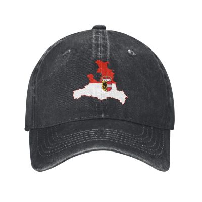 Flag Map of Salzburg Baseball Cap for Men Women Vintage Trucker Hat Golf Hats Dad Hat Black